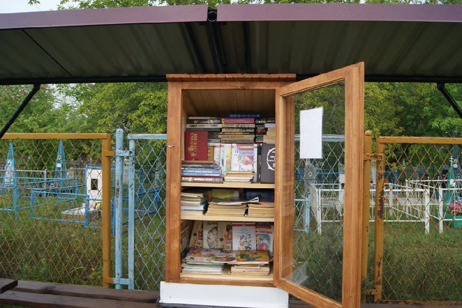 На территории храма в Новоильинке открылась уличная библиотека