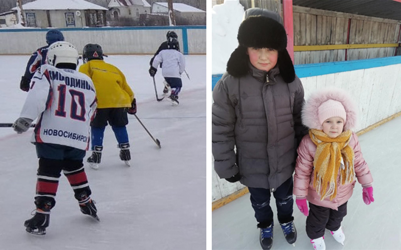 Ледовый каток в Новоильинке уже залит и ждёт спортсменов и любителей активного отдыха!