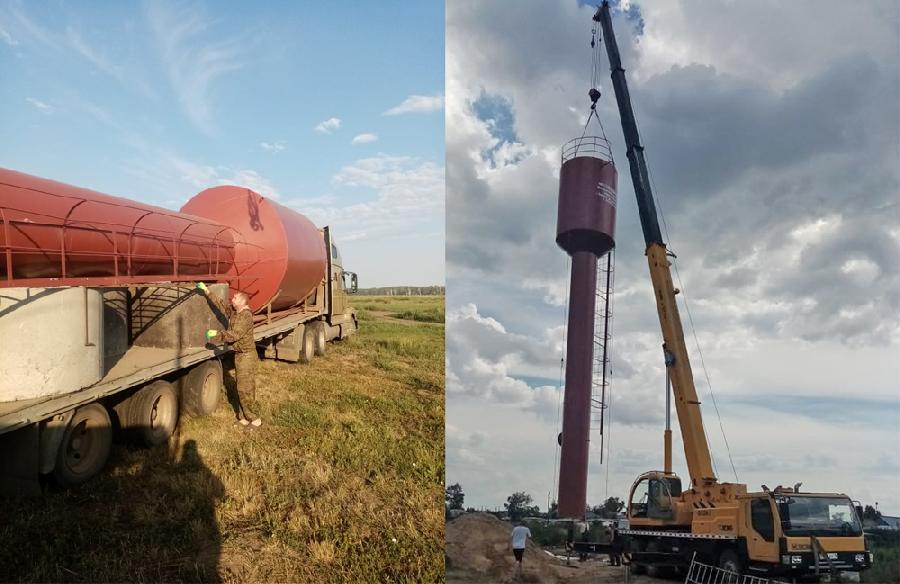 В Мичуринском установили новую водонапорную башню